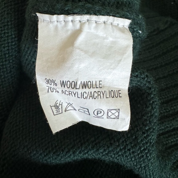 LE FARNY ITALY Women’s Green‎ Wool/Acrylic V Neck Short Sleeve Sweater-Size M/L - Picture 4 of 7